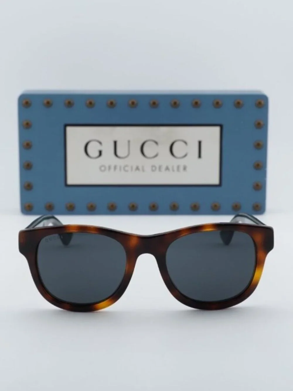 Gucci GG0003S 003 Men Square Sunglasses - Havana / Green / Grey